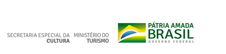 Logo Secretaria Especial da Cultura, Logo Ministério do Turismo e Logo Governo Federal